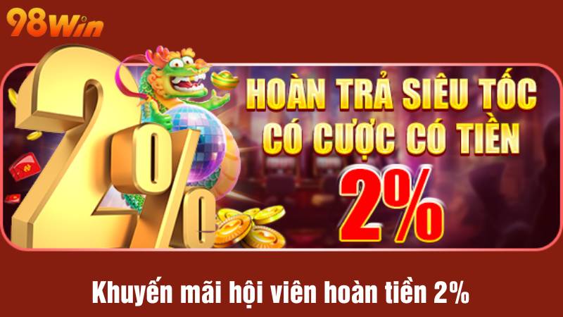 Khuyến mãi hội viên hoàn tiền 2%